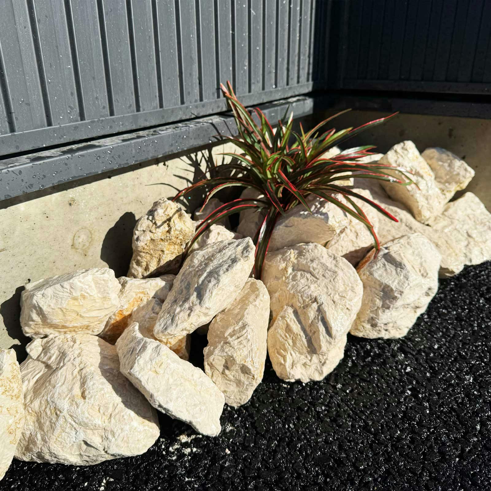 TAIKOH ボテチーノ 200-300mm 20kg イタリア産 天然大理石 ロック 景石 クリーム  ベージュ 割栗 特大