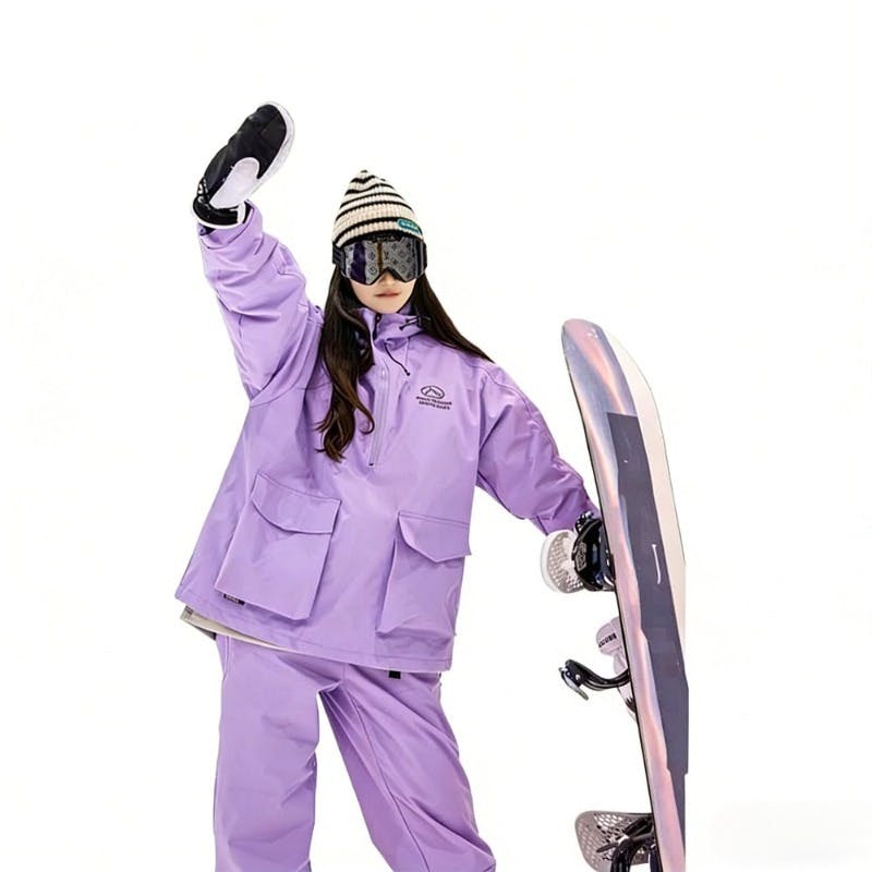 ジュニアスキーウェア、スノボウェアセット 薄紫色150 ジュニアスキーウェア、スノボウェアセット 薄紫色150 子ども用スキー