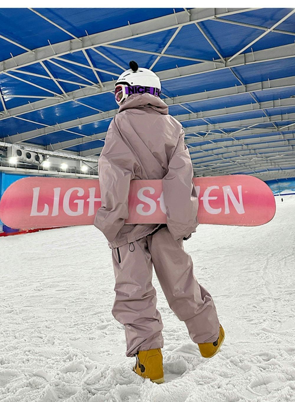 スノボウェア上下　ピンク&ベージュ　Mサイズ 楽天市場】スノーボードウェア スキーウェア 上下セット ユニセックス