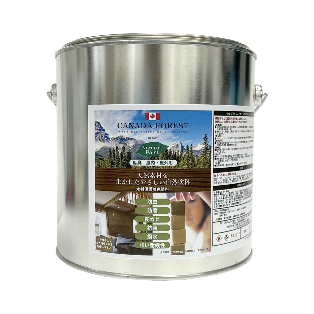 自然塗料 CANADAの本物。カナダフォレスト ナチュラルペイント  2L 全5色 木材保護着色塗料 塗料 木部用 防虫 防腐 防カビ