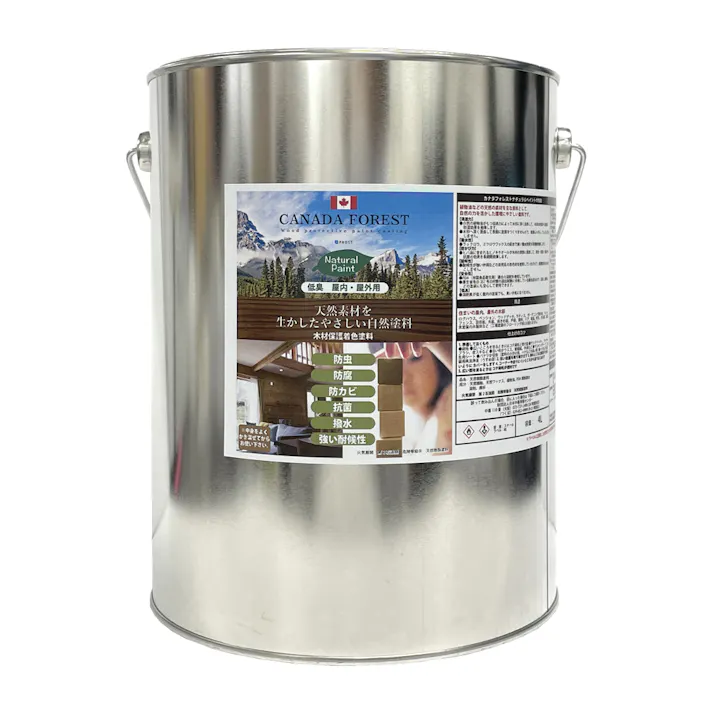 自然塗料 CANADAの本物。カナダフォレスト ナチュラルペイント 4L 全5色 木材保護着色塗料 塗料 木部用 防虫 防腐 防カビ