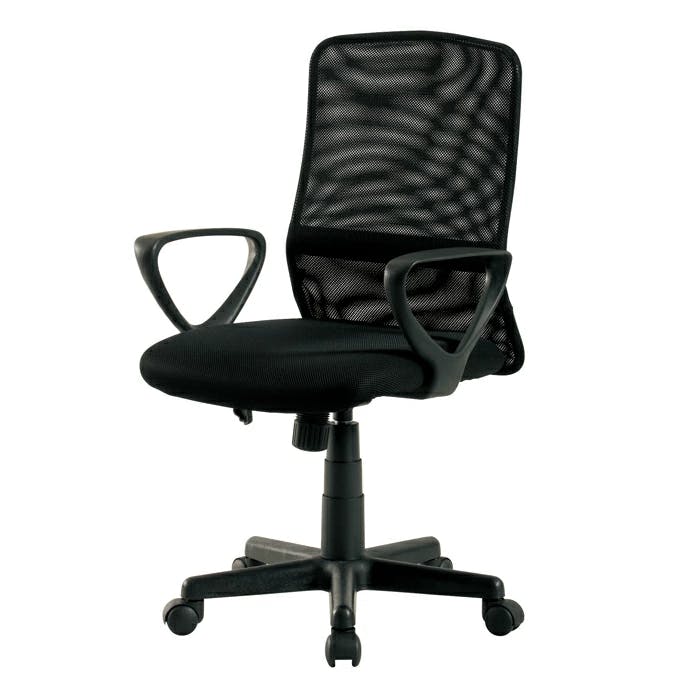 メッシュバックチェアー 肘付き メッシュチェアー デスクチェアー 事務椅子 ガス圧 昇降式 ロッキング機能 キャスター付き 組立式