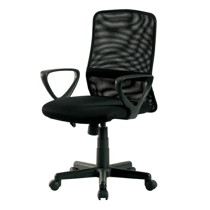 メッシュバックチェアー 肘付き メッシュチェアー デスクチェアー 事務椅子 ガス圧 昇降式 ロッキング機能 キャスター付き 組立式