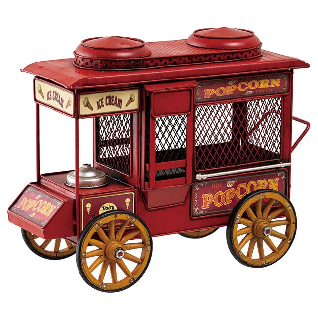 ヘッズ  インテリア装飾 W305×D160×H245mm レッド 1個 インテリアブリキバス ポップコーンワゴン HEADS BRZ-INT14