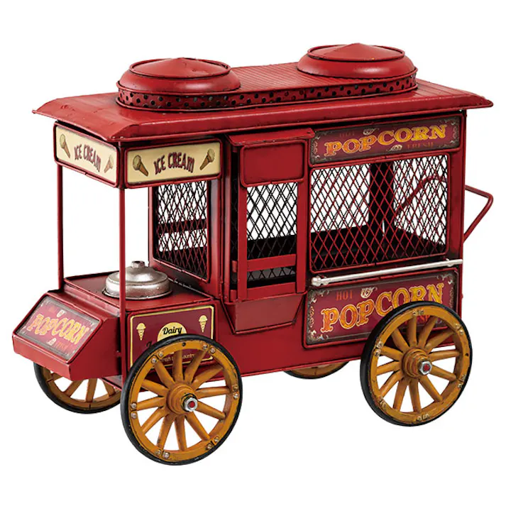 ヘッズ インテリア装飾 W305×D160×H245mm レッド 1個 インテリアブリキバス ポップコーンワゴン HEADS BRZ-INT14