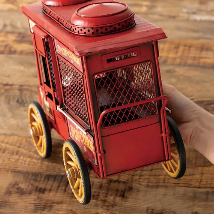 ヘッズ インテリア装飾 W305×D160×H245mm レッド 1個 インテリアブリキバス ポップコーンワゴン HEADS BRZ-INT14