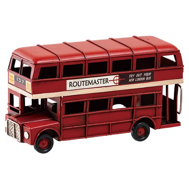 ヘッズ  インテリア装飾 W165×D55×H90mm レッド 1個 インテリアブリキミニロンドンバス HEADS BRZ-INT18