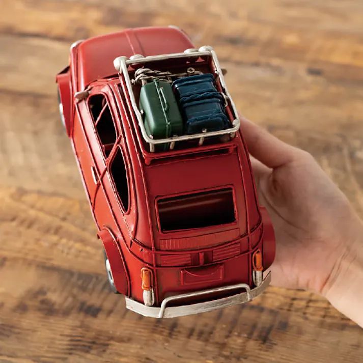 ヘッズ インテリア装飾 W195×D95×H125mm レッド 1個 インテリアブリキカー HEADS BRZ-INT20