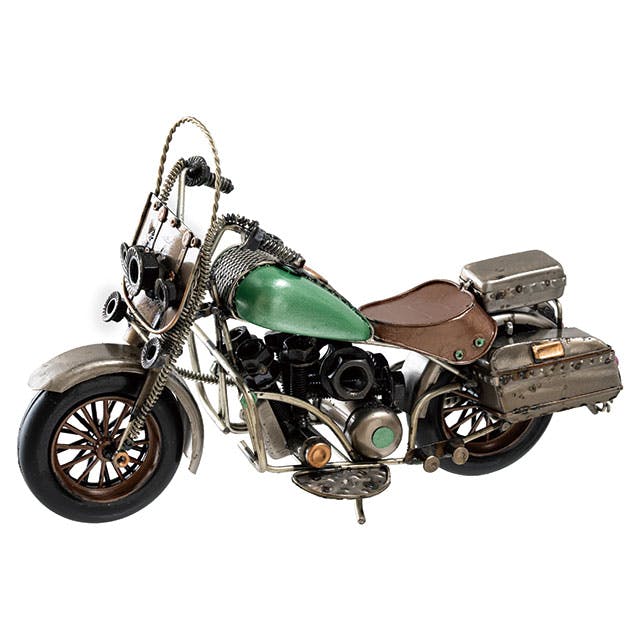 ヘッズ  インテリア装飾 W270×D100×H180mm グリーン 1個 インテリアブリキバイク HEADS BRZ-INT22