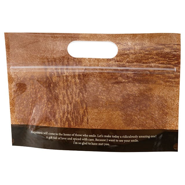 ヘッズ  手提げ袋 W240×D60×H170mm ブラウン 30枚 クレヨンアートジップ付バッグ HEADS CYA-ZSW