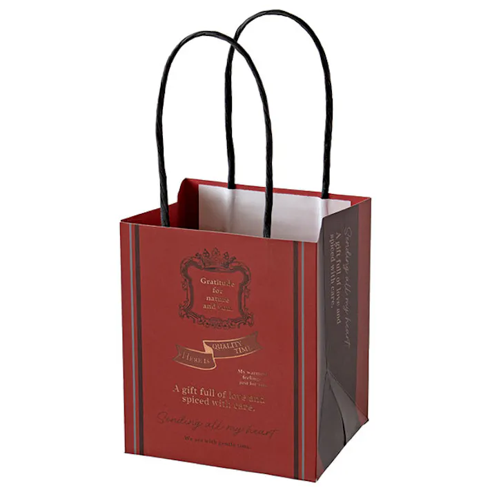 ヘッズ 手提げ袋 紙 W110×D90×H130mm レッド 20枚 エンブレムミニペーパーバッグ HEADS EBM-M1P