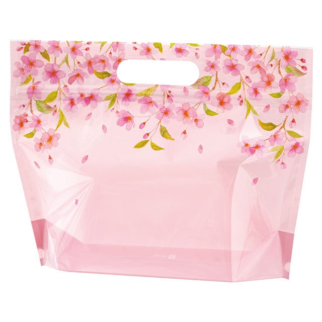 ヘッズ  手提げ袋 W255×D80×H200mm ピンク 30枚 さくらジップ付バッグ HEADS SKR-ZSW