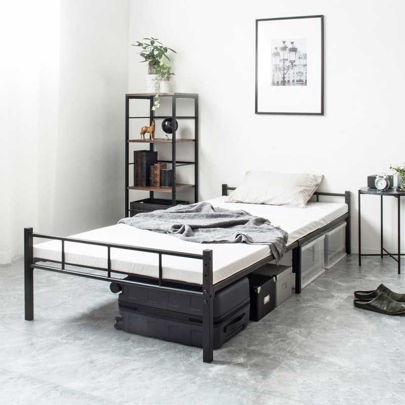 頑丈設計のヘッドレスパイプベッド IWB-1980／シングル／カラー