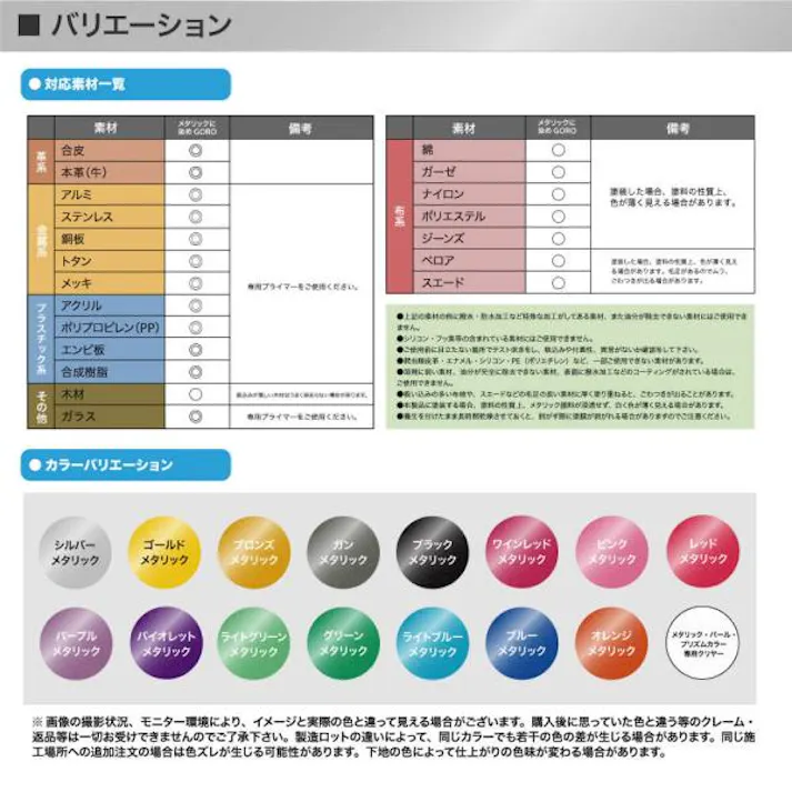 PROST’s メタリックに 染め GORO 100ml /スプレー 塗料 カラースプレー エアゾールスプレー メタリック