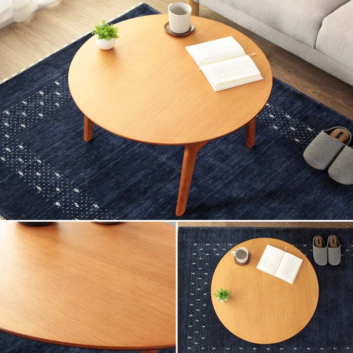 折りたたみ円形テーブル IMT-88／カラー：ブラウン／ 完成品 【送料