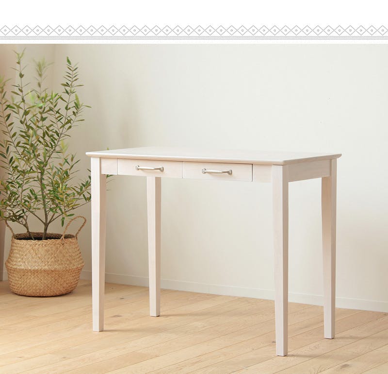 シンプルデスク 幅90 IW-1280／カラー：ホワイト／ お客様組立 【送料