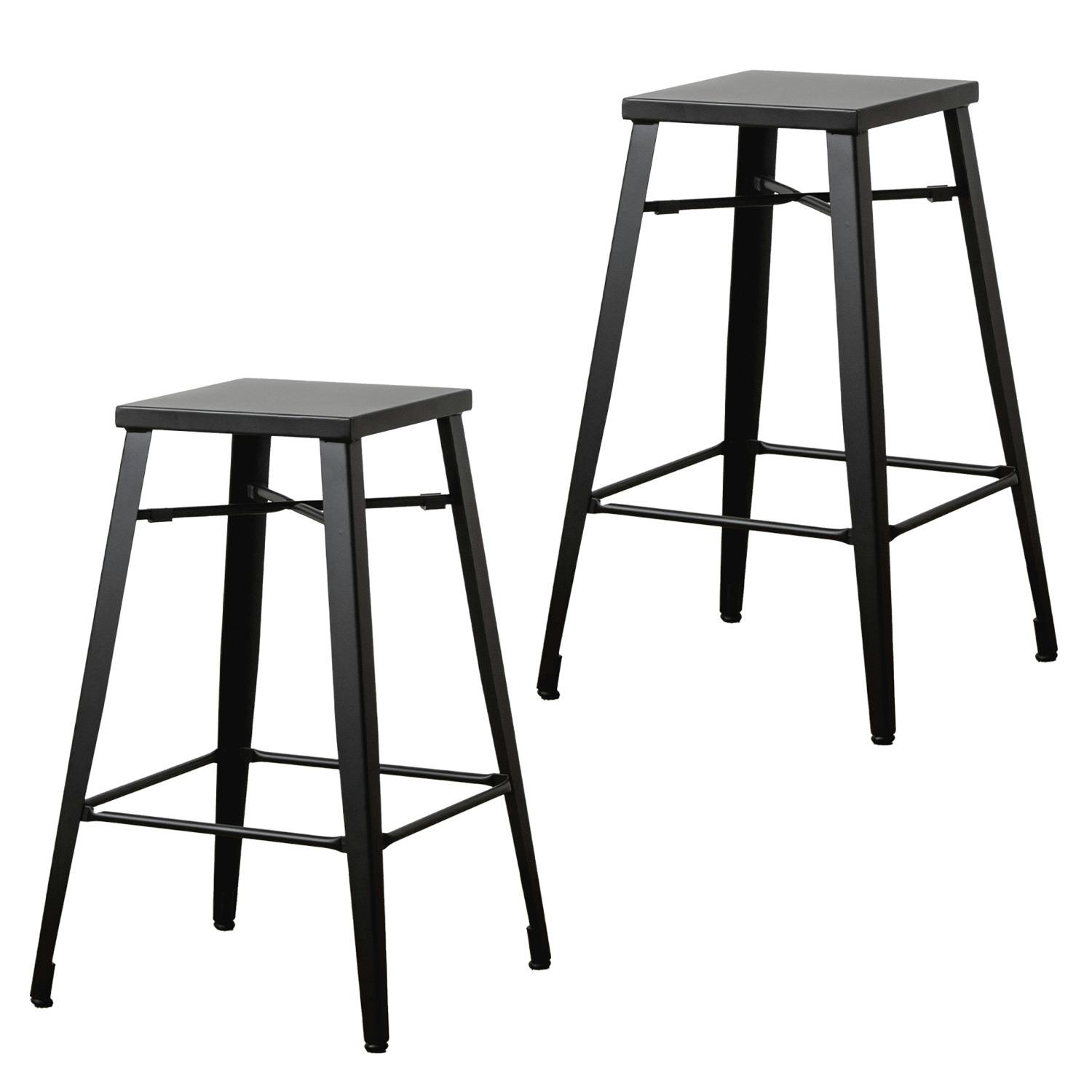 同色2脚セット】ハイチェア IW-318／カラー：ブラック2脚／ 完成品