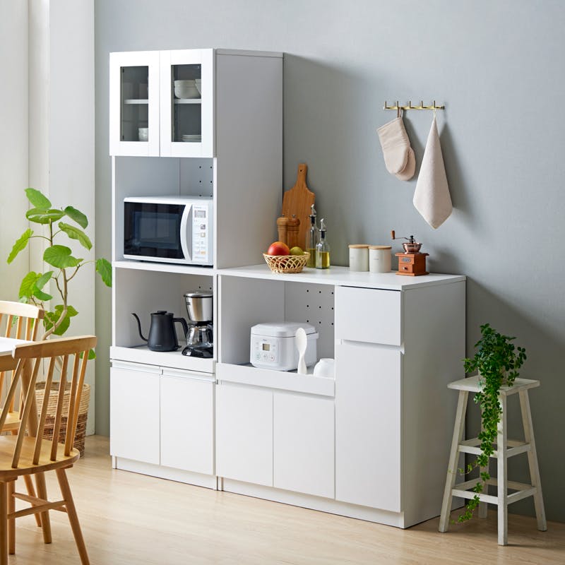 キッチンカウンター IW-340／カラー：ホワイト／ お客様組立 【送料