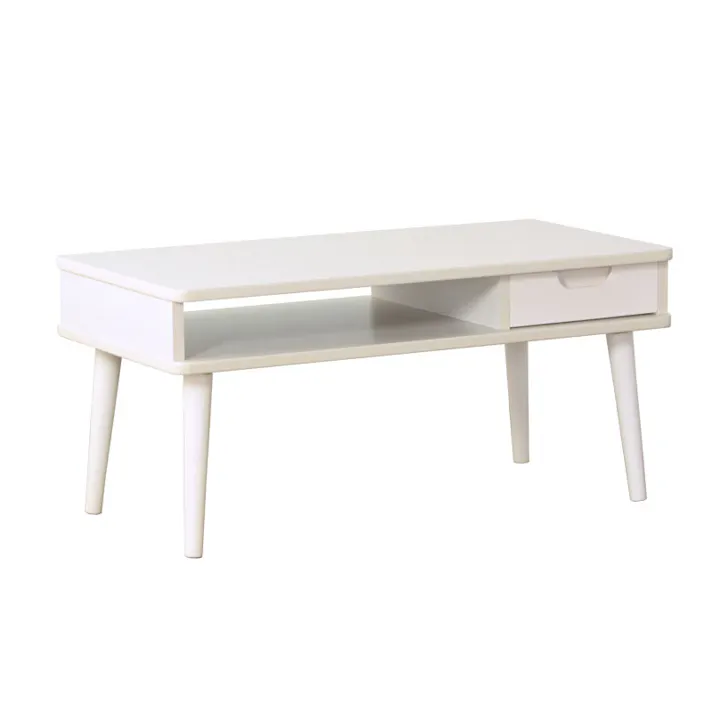 引き出し付きテーブル 幅80 IW-37/カラー:ホワイト/ お客様組立 【送料込み】 #4943733615010