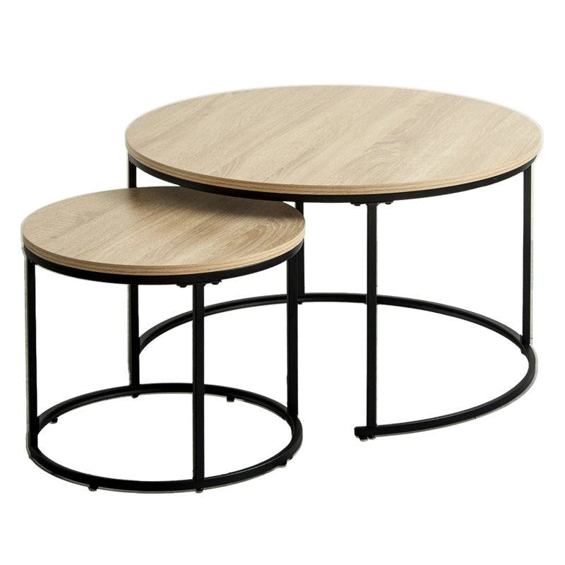 ネストテーブル 円形 2点セット 直径72cm&45cm IW-6012／カラー