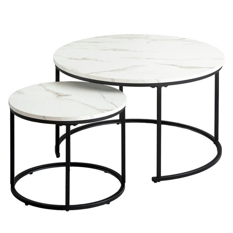 ネストテーブル 円形 2点セット 直径72cm&45cm IW-6012／カラー