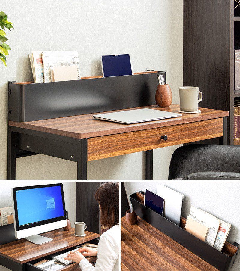 パソコンデスク 幅85 IW-277／カラー：ブラウン／ お客様組立 【送料