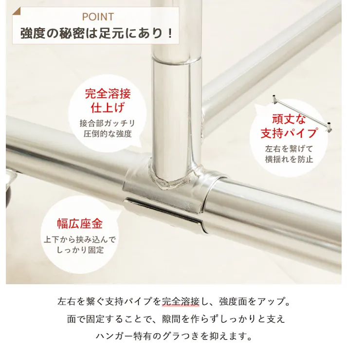 頑丈ハンガーラック 幅90cm PH-P90/カラー:シルバー/ お客様組立 【送料込み】 #4973390505010