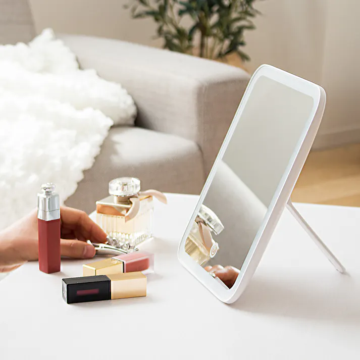 LEDライトメイクアップミラー YBM-1730/カラー:ホワイト/ 完成品 【送料込み】 #4979836882578