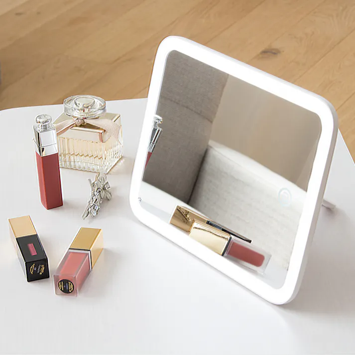 LEDライトメイクアップミラー YBM-1730/カラー:ホワイト/ 完成品 【送料込み】 #4979836882578