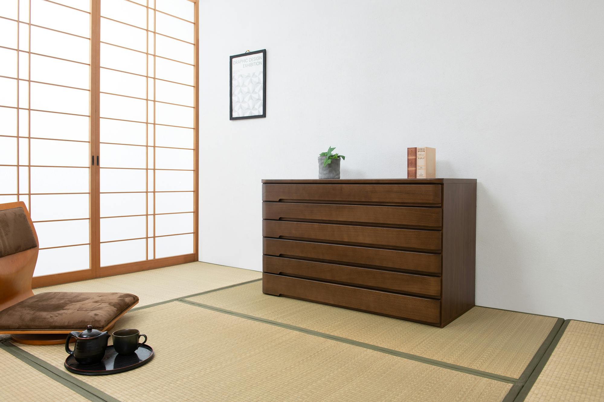 洋風顔の本格派きもの対応桐箪笥 幅100 6段 洋風チェスト ブラウン 衣類収納 日本製 完成品 国産 大川家具 衣裳タンス モダン 天然木桐 チェスト たんす 洋服タンス 和ダンス 収納タンス 桐たんす 桐タンス