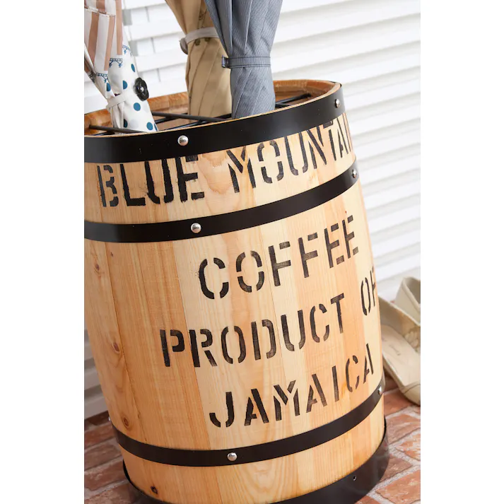 木樽 プランター ウッド 木製 傘立てタイプ 小物入れ インテリア おしゃれ かわいい 雑貨 ひのき 桧 檜 収納ボックス カントリー バレル ディスプレイ 什器 店舗什器 店舗用什器 収納box コーヒー樽 ナチュラル