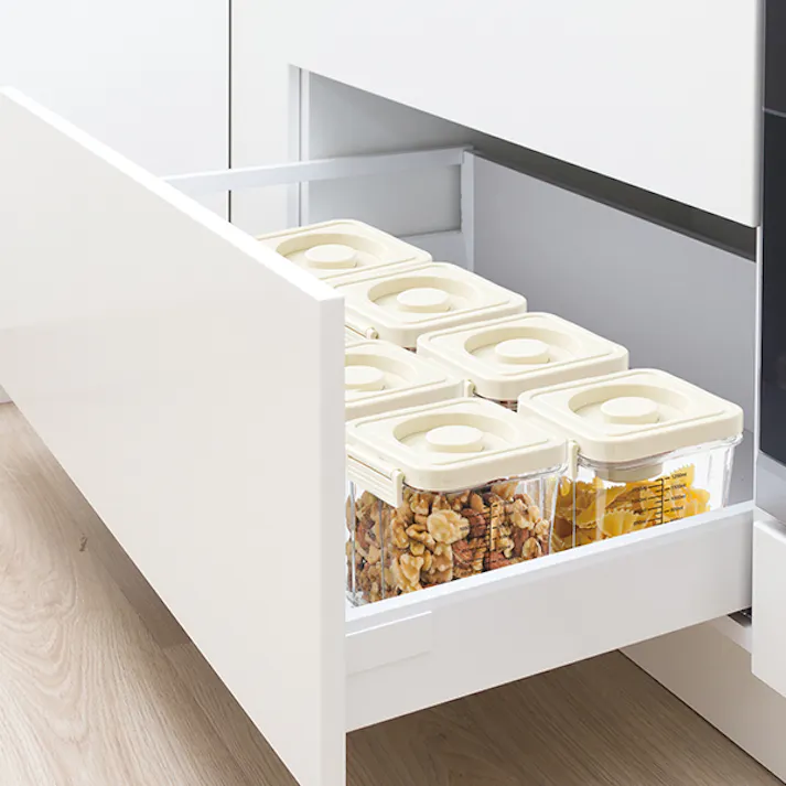 【プッシュでかんたん 真空ボックス 1200mL】 ちあふる 押すだけ真空で鮮度キープ 下味時短 冷蔵庫整理 目盛付き 収納 JAN:4571414698771