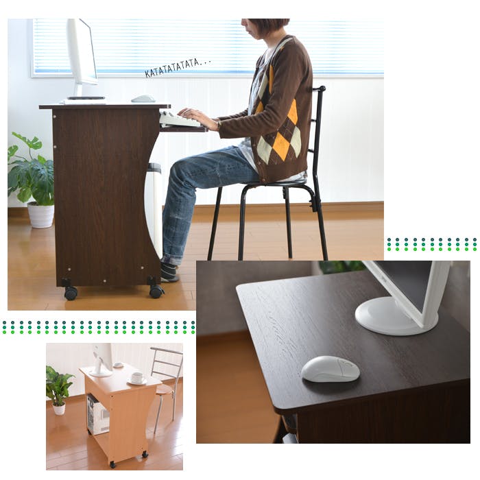 パソコンデスク パソコン 学習机 幅60 省スペース パソコンラック 机