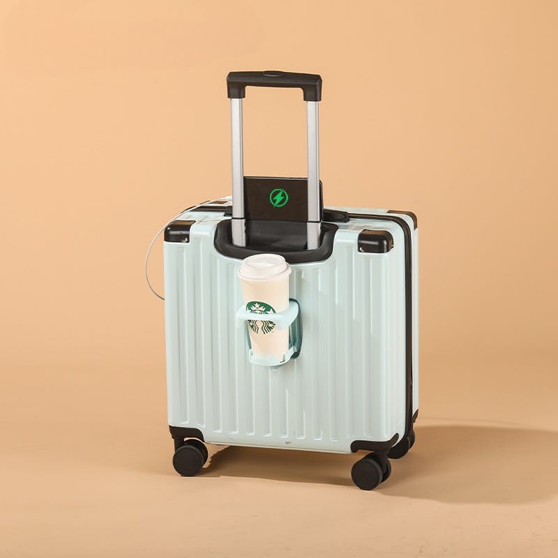 スーツケース 機内持ち込み 18インチ  可愛い カップホルダー搭載  短期旅行 シンプル 子供 キャリーバック 軽量設計 360度回転 おしゃれ 修学旅行 海外旅行 国内旅行 出張