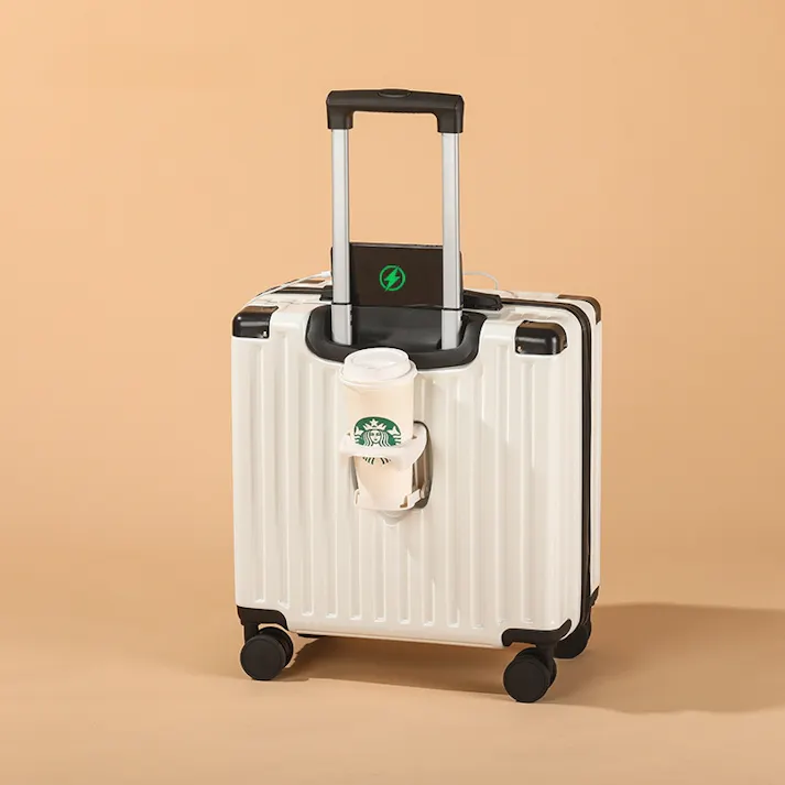 スーツケース キャリーバッグ 18インチ 旅行用 小型 機内持ち込み用 革製 旅行用耐久 大容量 ダイヤルロック付き