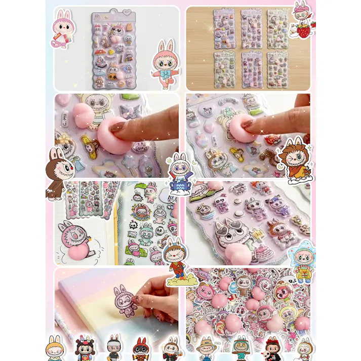 【即納・当日出荷対応】【3枚セット大容量進化】ぷくぷくシール おしり 3D立体 ぷにぷに むにむに デコステッカー ごほうびシール 手帳 スマホ DIY 日記帳 女の子 子供 大人 プレゼント