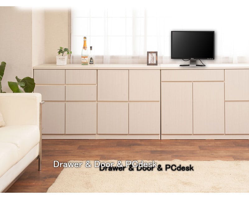 SQUARE】シリーズ スクエアキャビネット幅139ロー 扉タイプ ホワイト