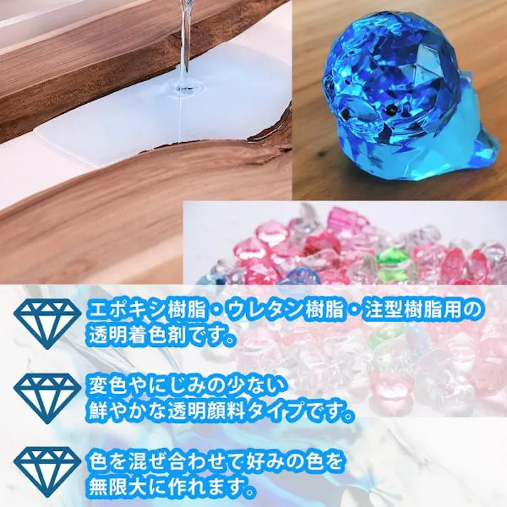 レジンカラーリング 50g 4本セット お好みのカラーを4本! /レジン 着色剤 エポキシ樹脂 ウレタン樹脂 着色料 カラフル 顔料 透明顔料