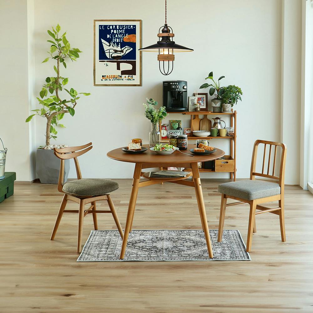 木目が美しいヴィンテージ風回転チェア OAKER Spin Chair | 通販