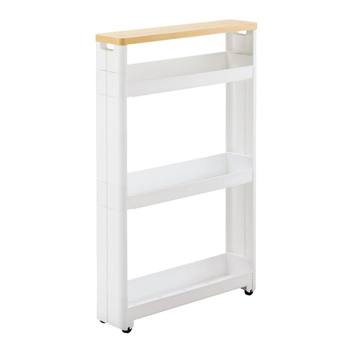 キッチン隙間収納　キッチン収納　スリム　スマートワゴン すきま キッチンワゴン オープン サイドオープン キャスター付き 組み立て式 スマートワゴンFit WT55-4段 W