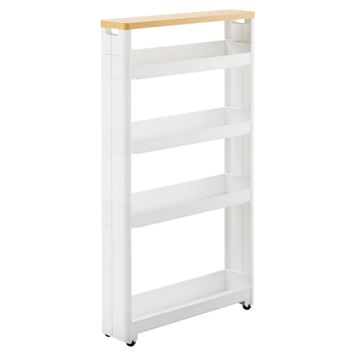 キッチン隙間収納　キッチン収納　スリム　スマートワゴン すきま キッチンワゴン オープン サイドオープン キャスター付き 組み立て式 スマートワゴンFit WT55-5段 W