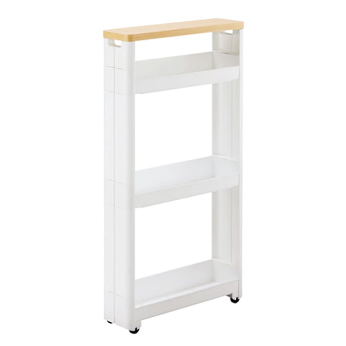 ワゴン キャスター付き 隙間ワゴンWT 3段 キッチン 脱衣場 すきま収納 13cm