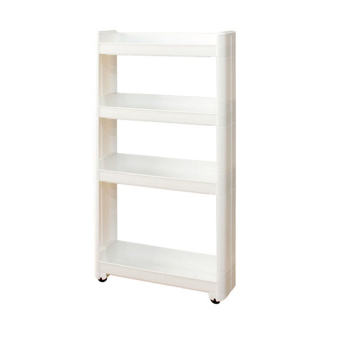 ワゴン キャスター付き 隙間ワゴンD45-4段 キッチン 脱衣場 すきま収納 13cm