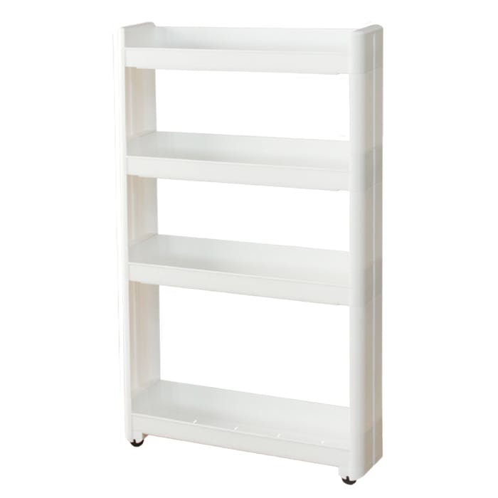 ワゴン キャスター付き 隙間ワゴンD55-4段 キッチン 脱衣場 すきま収納 13cm