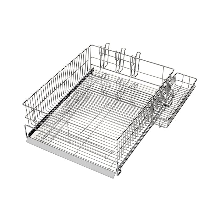 水切りラック 横置き ワイド ステンレス カトラリーケース カップホルダー付き 日本製 燕三条