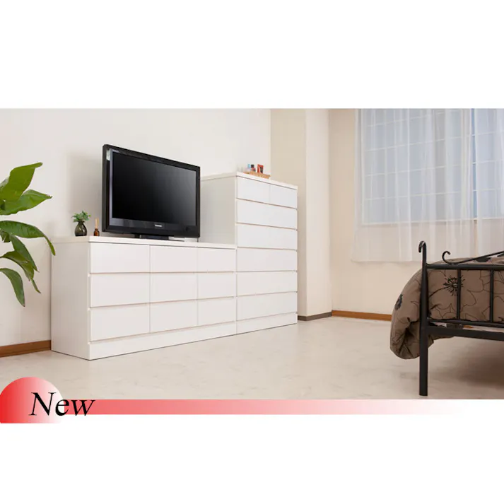 引出しスライドレール付 国産 完成品 ホワイトのチェストハイチェスト 幅80 6段 タンス たんす 洋服タンス 大川家具 モダン ロータイプ 北欧 白 おしゃれ カントリー 脱衣場 収納 サイドボード 整理タンス リビング 日本製 引き出し 整理ダンス 箪笥