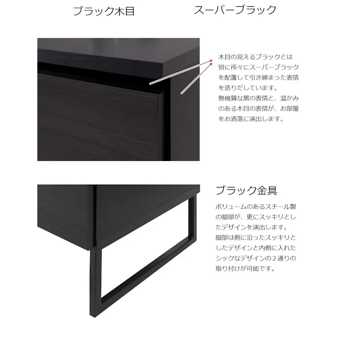 【BK-club】スタイリッシュブラック スクエアキャビネット ローボードタイプ 幅141cm ローボード TV台 テレビ台 ディスプレイ リビング ブラック 黒 木製 ラック スクエア 棚 リビングボード