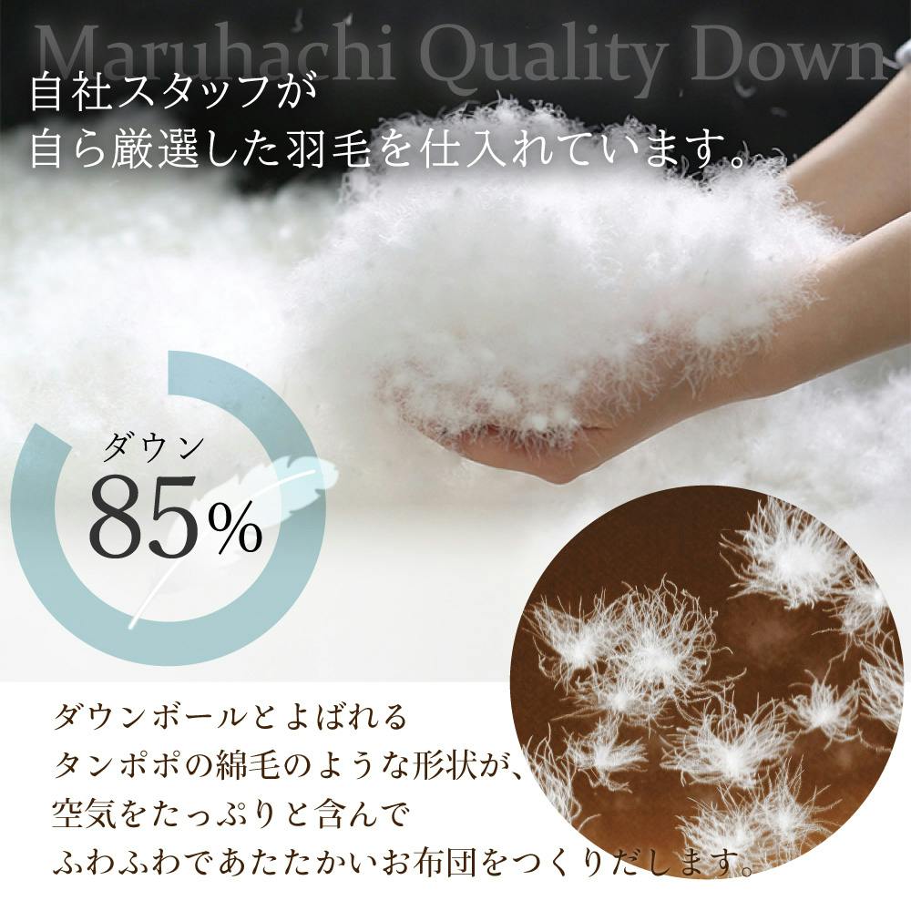 フランス産ホワイトダックダウン85％ 羽毛ふとん シングル ブルー