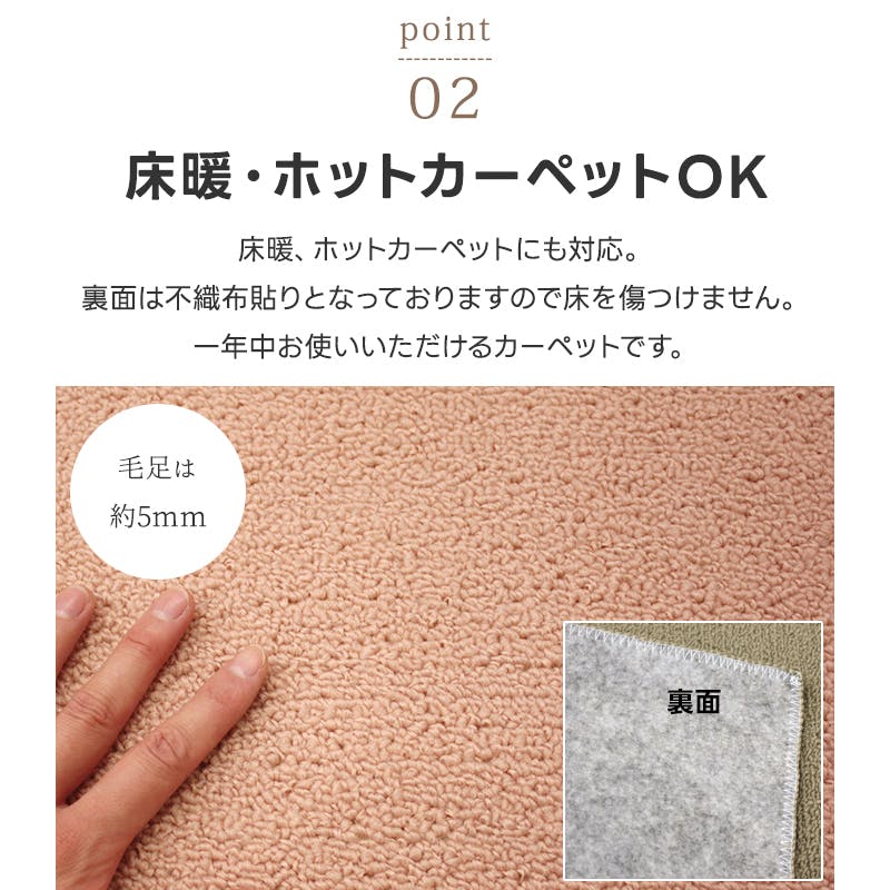じゅうたん カーペット ラグ 防ダニ 抗菌 ホットカーペット対応 床暖