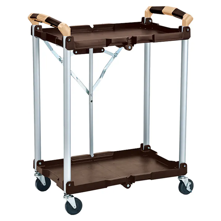 折りたたみワゴン 2段ワゴン キッチンワゴン ガーデニングワゴン 折りたたみ ワゴン キャスター付き スリム収納 フリーラック